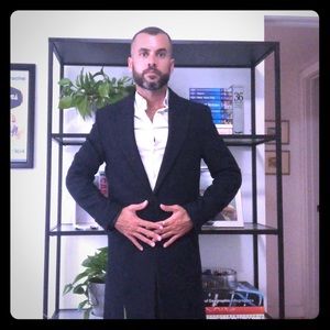 H&M mid season blue coat